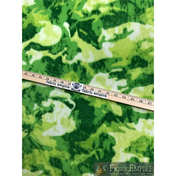 Fleece Fabric Printed ANTI PILL GREEN WATERCOLOR CAMOUFLAGE / 58" Wide / Sold by the yard