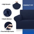 thumbnail image 4 of Utopia Alley SC16NY Oversized 2 Seater Stretch Jacquard Couch Loveseat Sofa Slipcover with Non Slip Foam & Elastic Bottom for Kids & Pets - Navy, 4 of 10