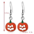 thumbnail image 3 of pares de aretes de Halloween, aretes colgantes de calabaza y gato negro., 3 of 5