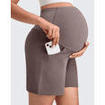 thumbnail image 3 of G4Free Maternity Shorts with Pockets Over The Belly Stretchy 6'' Pregnancy Yoga Pants Athletic Workout, 3 of 8