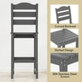 thumbnail image 3 of GVN 30 Inches Counter Height HDPE Bar Stool with Backrest and Footrest, Counter Height Bar Stools, Gray, 3 of 6