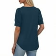thumbnail image 4 of Byworldtasic Womens Spring Summer Tops Puff Short Sleeve Sweater Crewneck Knit Work Blouses Dressy Casual Trendy Shirts, 4 of 6