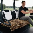 thumbnail image 4 of Bulopur Leopard Print Golf Seat Covers for Cart Breathable Golf Cart Seat Towel Blanket with 4 Front Pockets& Nonskid Bottom Suitable for EZGO, Yamaha, Club Car, 4 of 8