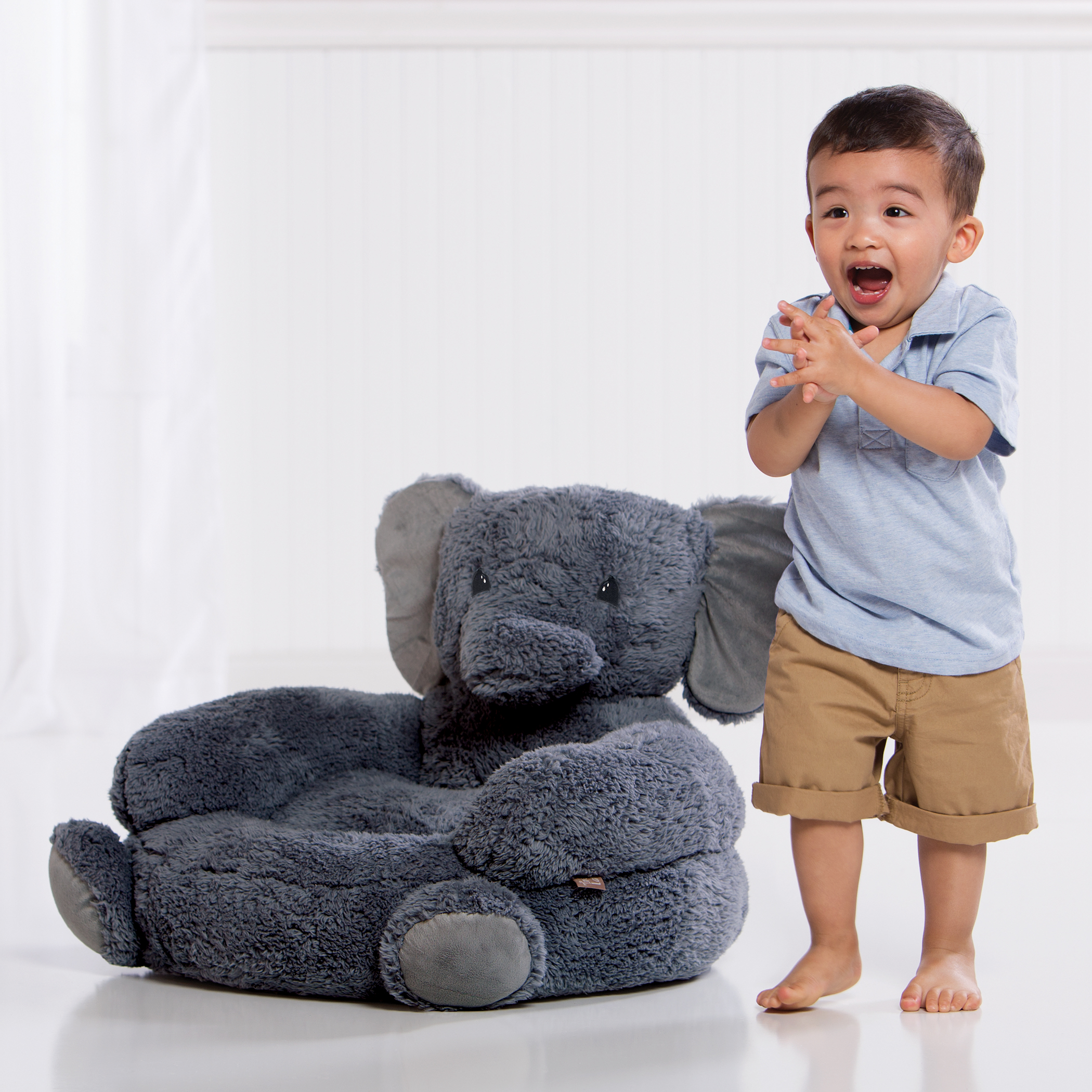 Trend Lab Toddler Plush Gray Elephant Lounge Character Chair - image 5 of 8