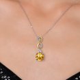 thumbnail image 3 of 925 Silver and 10K Yellow Gold Yellow Citrine and Moissanite and Lab Grown Diamond Pendant Necklace for Women | 6.73 Cttw | Gemstone November Birthstone | Cushion 12MM | With 18 inch Chain, 3 of 6