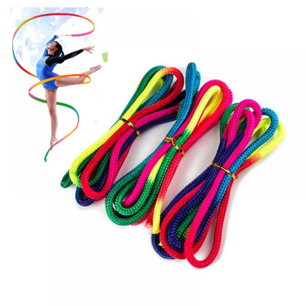Gymnastics Rope, Rhythmic Gymnastics Rope Rainbow Color Jumping Sports  Training Rope Competition Arts Rope for Kids Playing Fitness Home Deocr