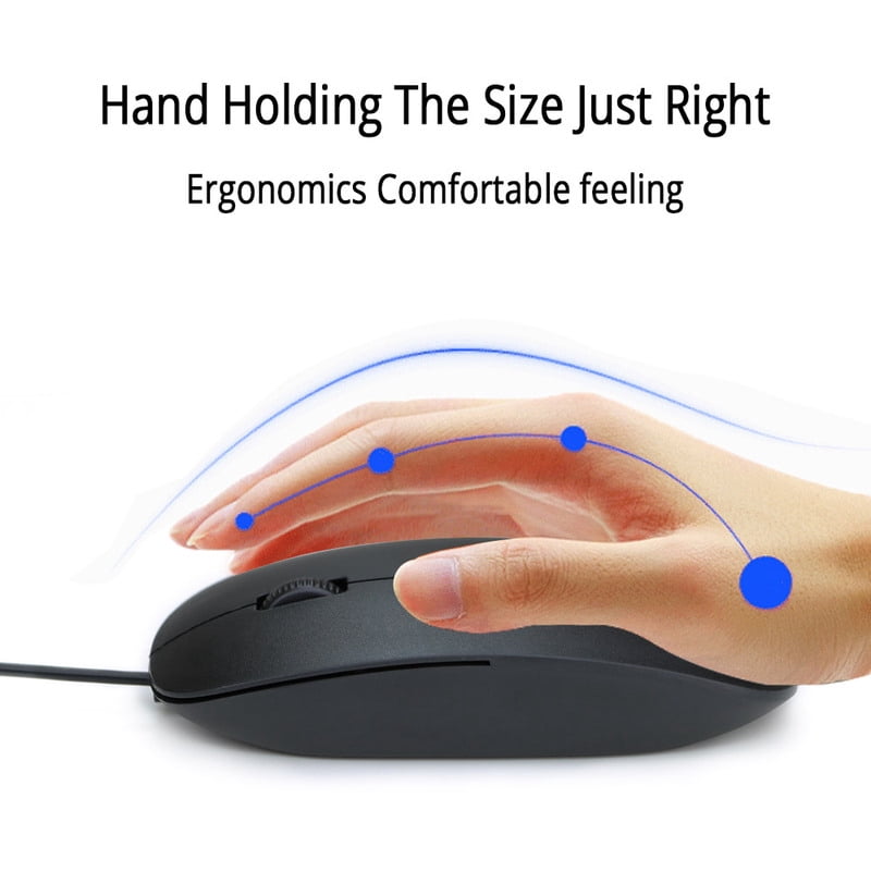 Ultra thin USB Wired Mouse1200dpi 3D Optical Ergonomic Ultrathin Mice Gaming PC Laptop Computers Mini Mouses For office Home