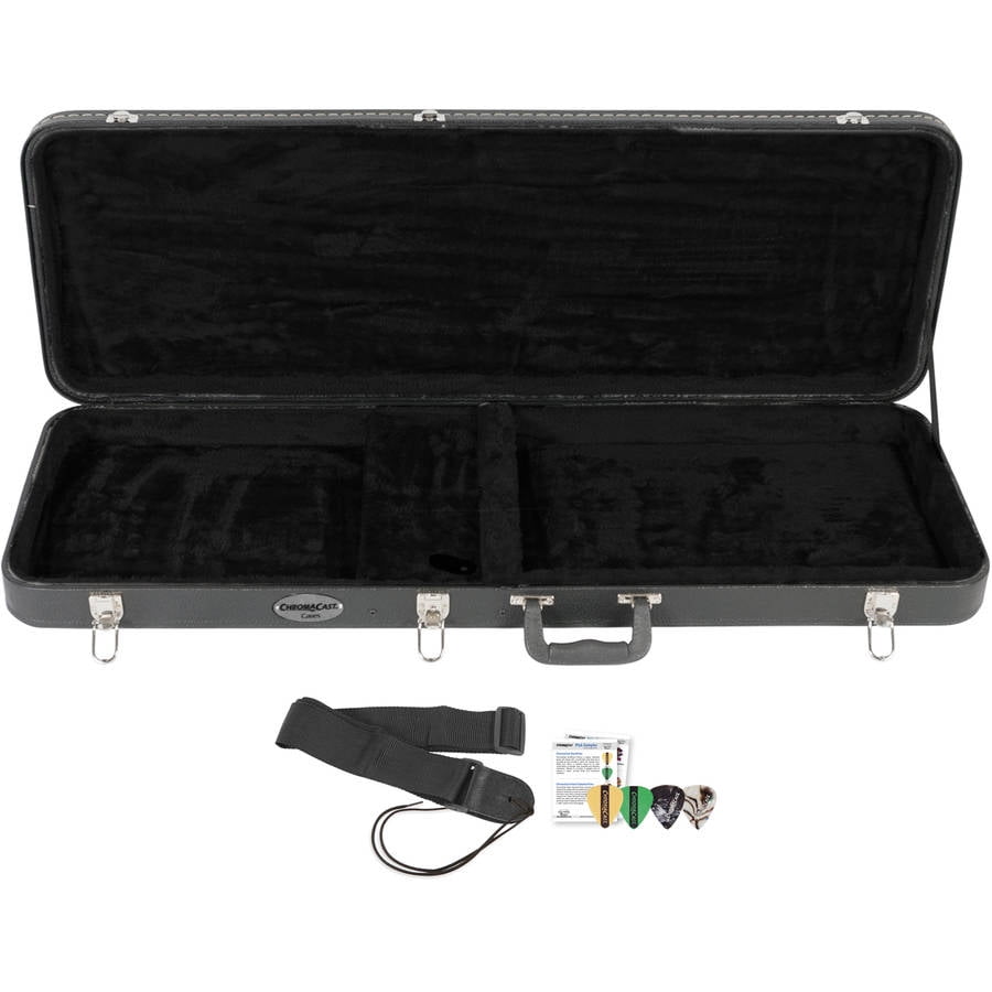 ChromaCast Electric Guitar Hard Case with Guitar Strap and Pick Sampler