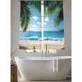 thumbnail image 6 of Sheer Curtains 72 Inches Long, Coastal Ocean Light Filtering Window Curtains for Living Room, Sandy Beach Coconut Tree Blue Sky Scenery Rod Pocket Voile Sheer Curtain Drapes, 52"W x 72"L, 2 Panels, 6 of 8