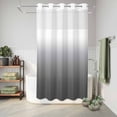 thumbnail image 5 of No Hook Shower Curtain with Built-in Rings - Grey White Gradient Washable Waterproof Fabric Bathroom Curtains for Hotel,Rentals, Stall 54 X 78 Inch , Abstract Watercolor, 5 of 8