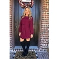 thumbnail image 3 of Aiyino Sweater for Women Lantern Sleeve Sweater Dress Solid Color Casual Pullover Knitted Dresses, 3 of 6