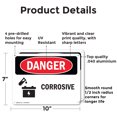 thumbnail image 2 of (2 Pack) Corrosive OSHA Danger Sign 10 Inch X 7 Inch Indoor / Outdoor Rust-Free Aluminum Metal Signs for Workplace, Workshop, and Construction Site, Made in the USA, 2 of 8