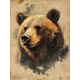thumbnail image 1 of Qisvanset Framed Canvas Wall Art, 12x16 Inch Vintage Grizzly Bear Nature Cabin Wall Art, 1 of 5