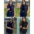thumbnail image 4 of Women Sleeveless Warm Jackets Casual Stand Collar Puffer Vest Zip Up Quilted Jacket Winter Outerwear Coat, 4 of 6