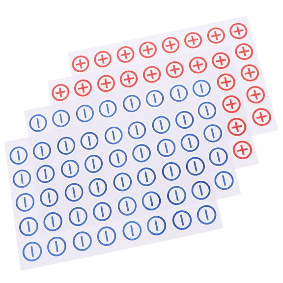 unbranded 4 Sheets Battery Polarity Label Car Decals Round Stickers Batteries