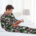 thumbnail image 6 of Naloa Lilies Flowers Men’s Pajamas Set - Long Sleeve Button Down Sleep Shirt and Pajama Bottoms Sleepwear Set-Large, 6 of 7