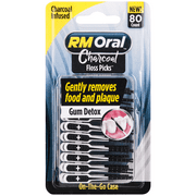 RM Oral Charcoal Ez Floss Picks, 80 Count