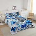 thumbnail image 3 of Ensemble de Couette Imprimé Léopard 2 Pcs pour Garçons Filles Literie Papillon Bleu Taille Simple Décor Guépard Ensembles de Couette Style Ferme Rustique Insert de Couette pour Adolescents Enfants Courtepointe Ferme Western, 3 of 6