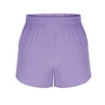 thumbnail image 5 of Audhol Running Shorts for Women, Women's Athletic Shorts High Waisted Running Solid Shorts with Zip Pocket Side Split Short Gym Elastic Workout Pants Womens Shorts Purple 2XL, 5 of 8