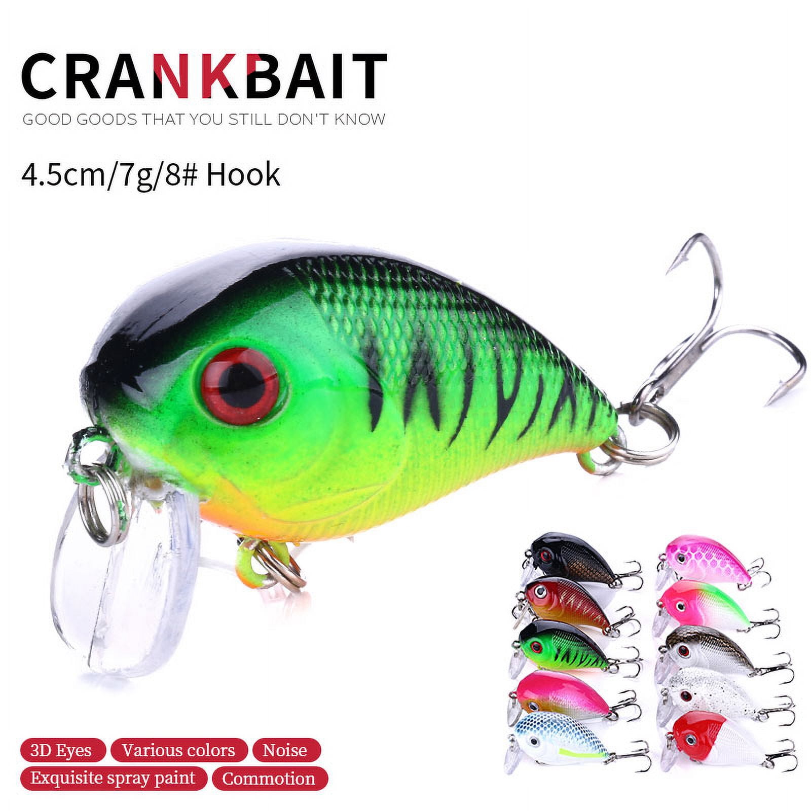 HENGJIA Crankbait Fishing Lures Deep Diving for Bass Trout, Slow Sinking for Freshwater Saltwater, Swimbaits Plopper Fishing Lure, Lifelike Fishing Lures Set