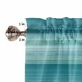 thumbnail image 5 of Half Window Curtain 36 Inches Long, Teal Turquoise Aqua Ombre Window Treatment Curtain Drapes, Contemporary Abstract Lines Small Tier Curtains for Bathroom Over Sink, 27.5"x36", 2 Panels, 5 of 7