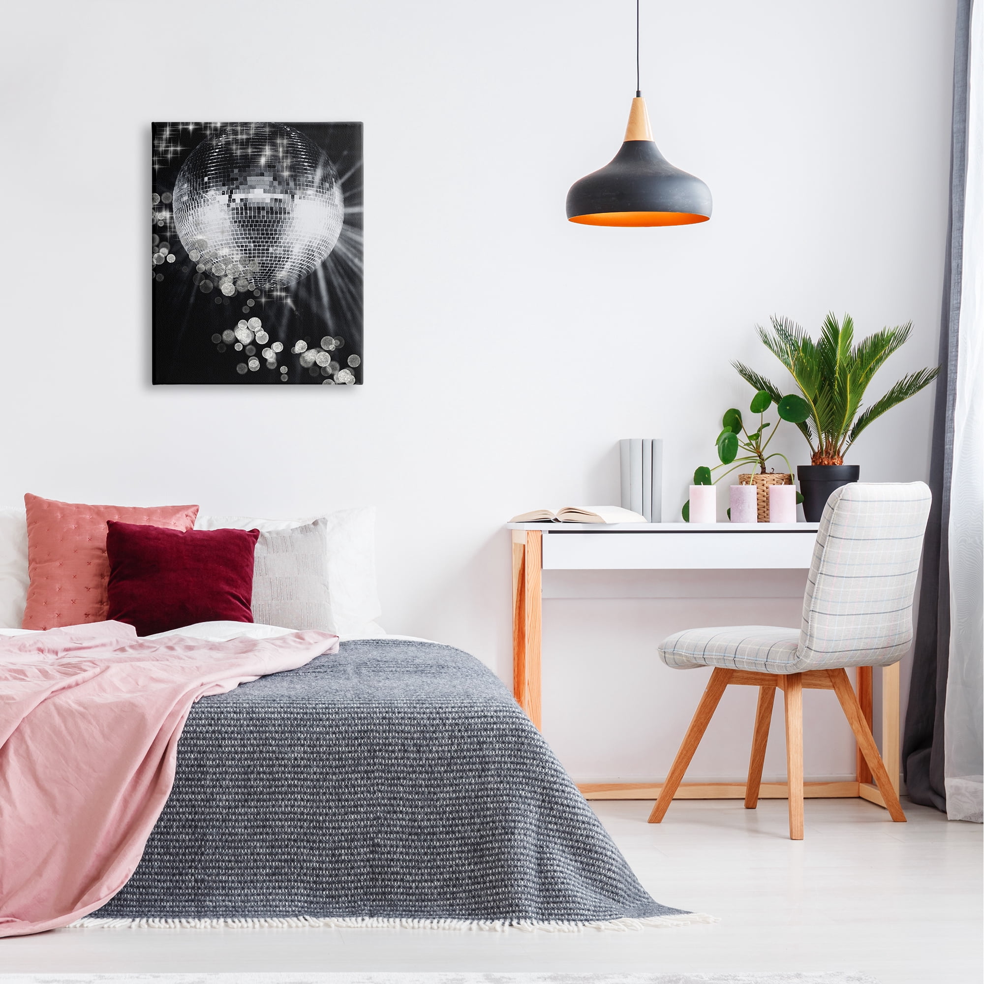 Stupell Industries Glimmering Disco Ball Literature & Flim Photography Gallery Wrapped Canvas Art Print Wall Art, 24 x 30