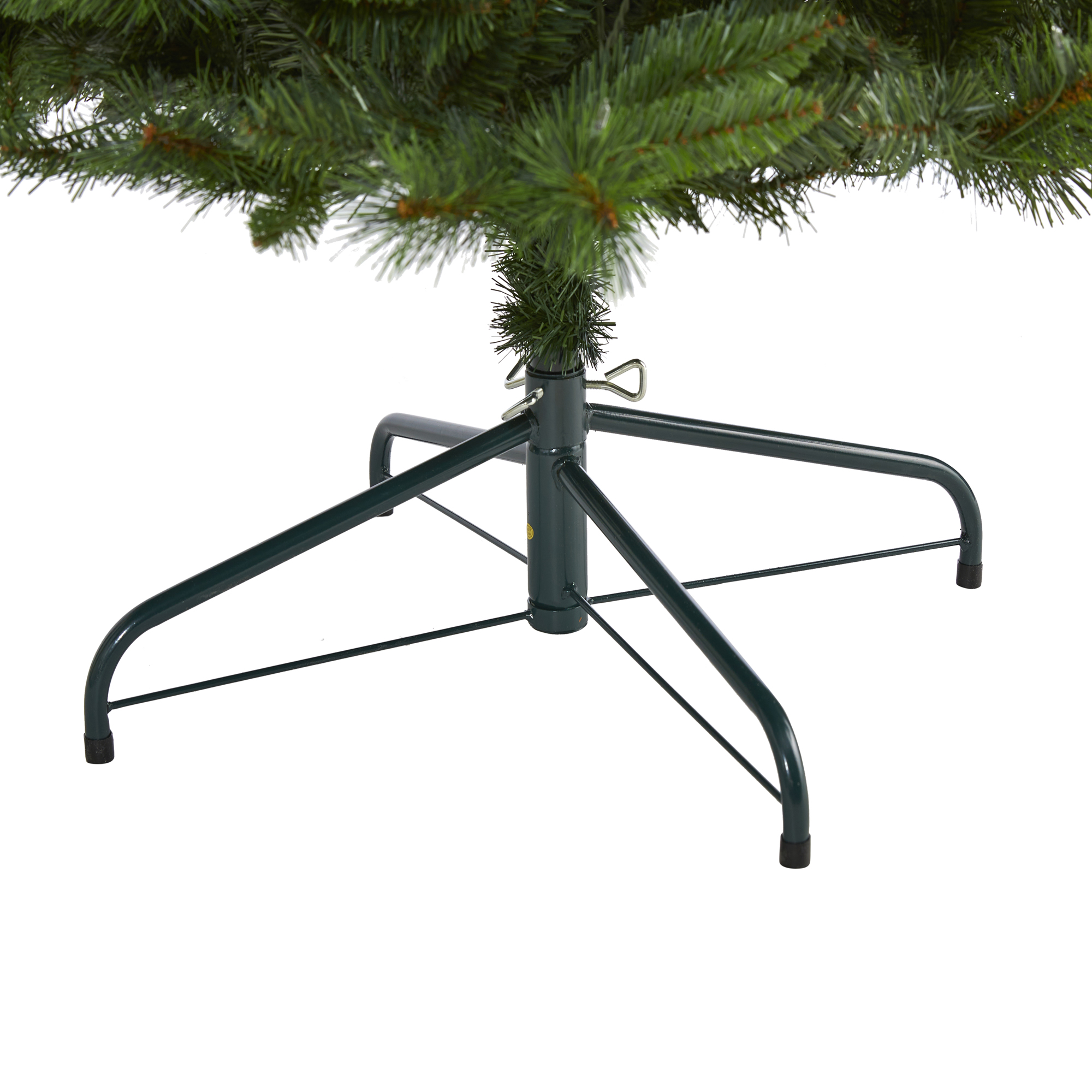 Nearly Natural Clear Prelit 600 LED Green Holiday Slim West Virginia Mountain Pine Artificial Christmas Tree, with 1359 Bendable Branches 9'