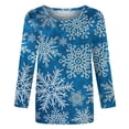thumbnail image 5 of Pntutb - Camiseta holgada con estampado de moda para mujer, blusa de manga 3/4, cuello redondo, tops casuales Pntutb Pntutb-1924, 5 of 5