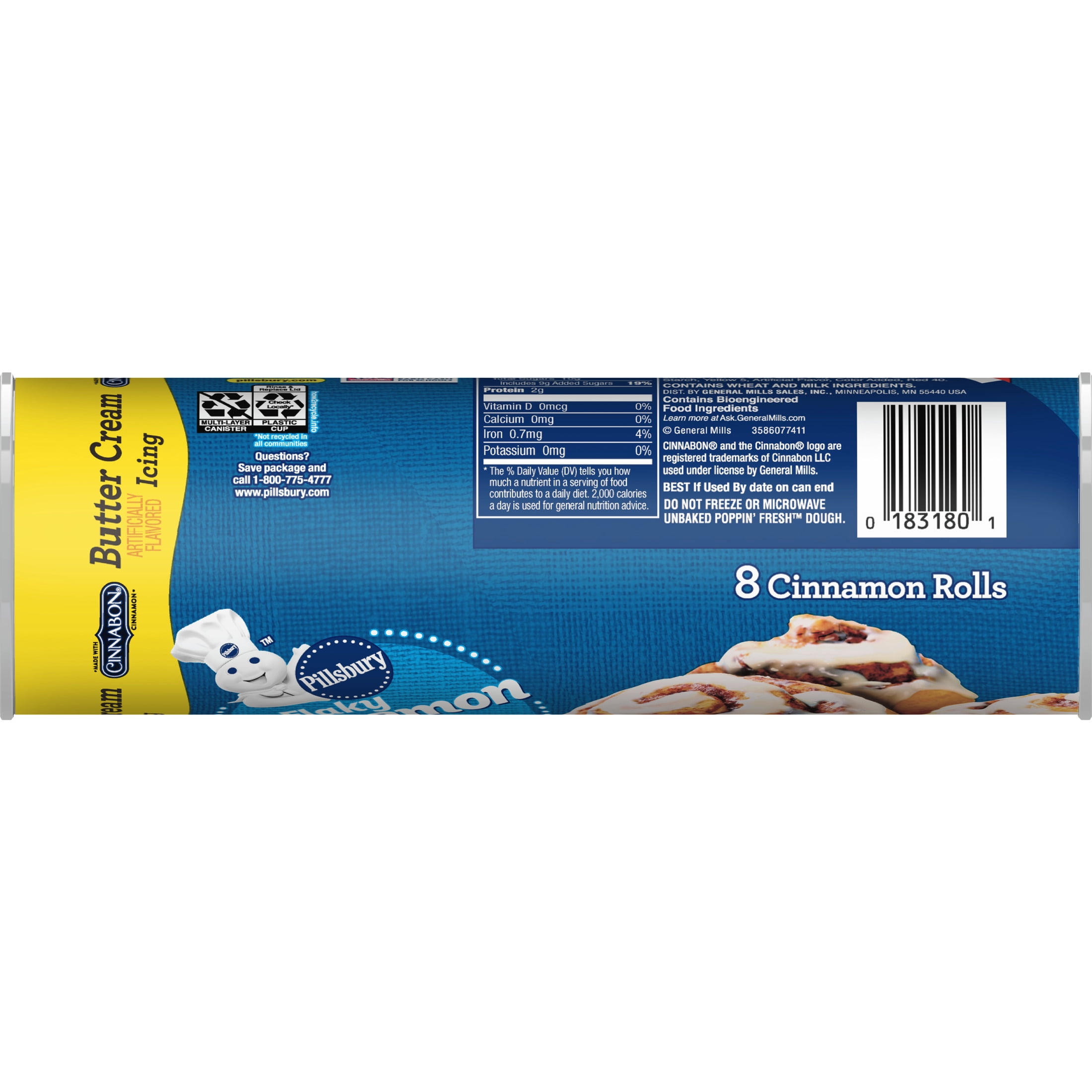 Pillsbury Flaky Grands! Cinnamon Rolls with Cinnabon Cinnamon and Original Icing, 5 Rolls
