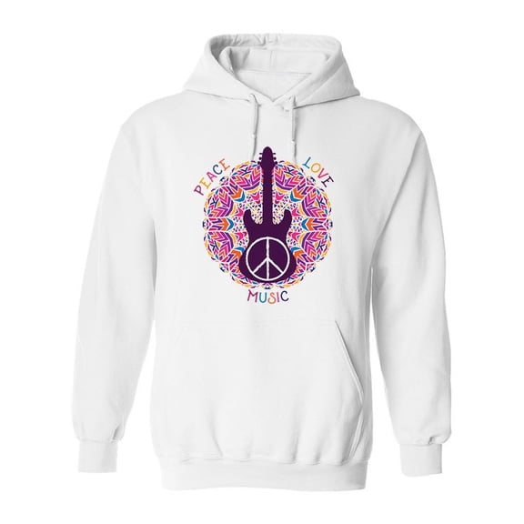 Peace,love,music Hoodie Men -Image by Shutterstock, Male XX-Large