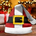 thumbnail image 2 of Printed Christmas Santa Hat Unisex Festive Party Cap Double Warm Thick Style Holiday Accessory For Kids Adults, 2 of 3