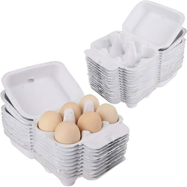 Zhuge Egg Cartons for Chicken Eggs 6 Count, Paper Pulp Egg Carton Bulk Reusable Egg Holder Container for Family, Kitchen, Farmhouse, 25 Pack (white)