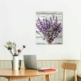 thumbnail image 3 of COMIO Modern Artwork Purple Lavender Wall Decor Canvas Wall Art Retro Paintings Style Purple Lavender Flowers Picture on White Vintage Wood Background Rural for Living Room Bedroom Bathroom Decoration, 3 of 5