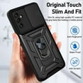 thumbnail image 4 of Phone Case for Samsung Galaxy M23/F23 with Slide Camera Window, Heavy Duty Protection Phone Cover Case with Ring Kickstand for Samsung Galaxy F23/M23 SJ Blue, 4 of 9