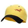 thumbnail image 2 of Dachshund Dog Patched Two Tone Cotton Twill Low Profile Strap Cap - Black Yellow OSFM, 2 of 5