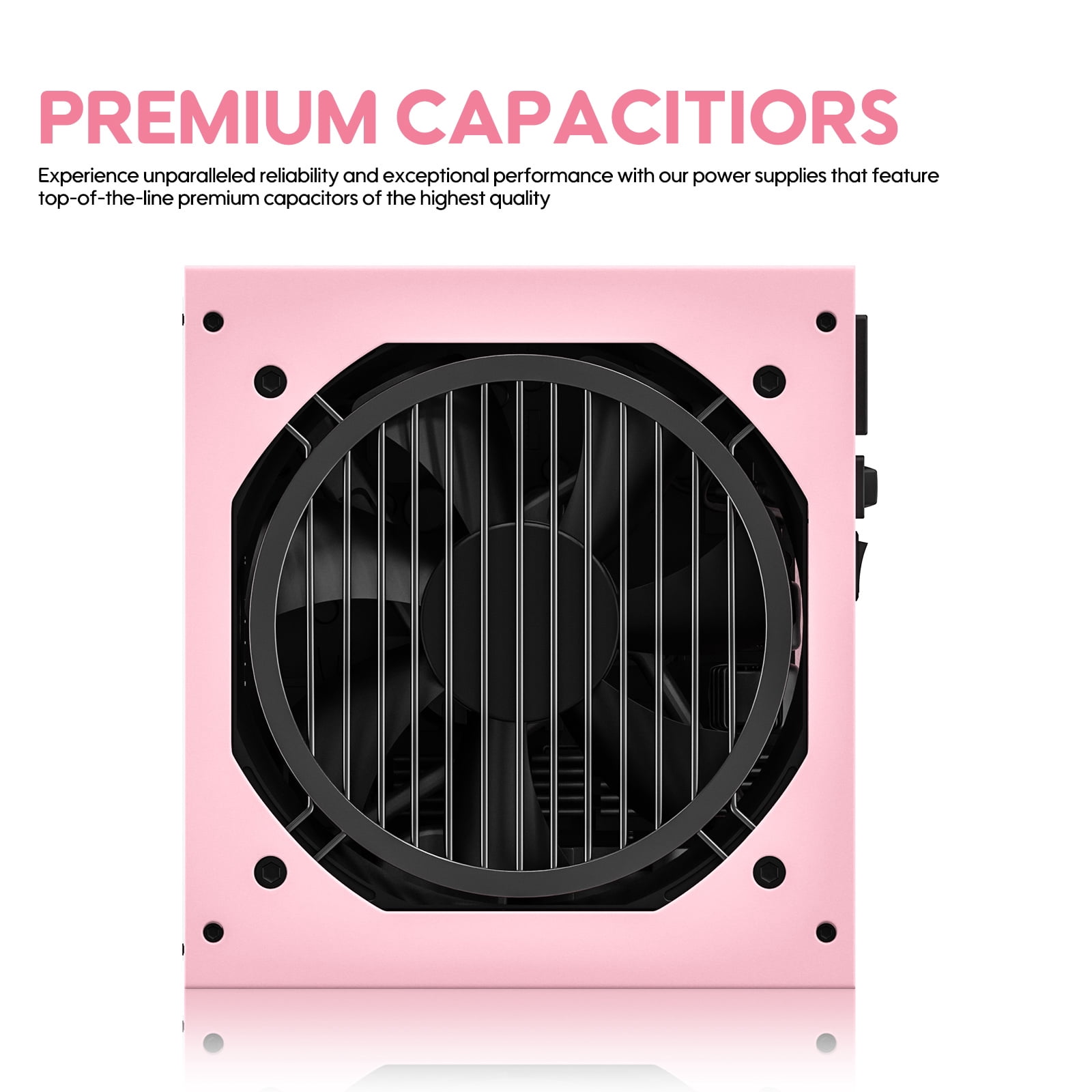 Vetroo 1000W Pink Power Supply ATX 3.1 Ready Dual PCIe 5.1, 80 Plus Gold Full Modular, Japanese 105°C Capacitors, Eco Mode with 120mm FDB Fan, Compact Size, 10 Year After-Sales Service