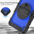 thumbnail image 7 of Case for Samsung Galaxy Tab S6 Lite 10.4 Inch 2024/2022/2020 with Screen Protector, 360 Degree Rotating Kickstand Hand Strap Heavy Duty Shockproof Cover with Shoulder Strap, Dark Blue PC, 7 of 7