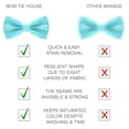 thumbnail image 3 of Satin Classic Pre-Tied Bow Tie Formal Solid Tuxedo, by Bow Tie House (Medium, Turquoise), 3 of 5