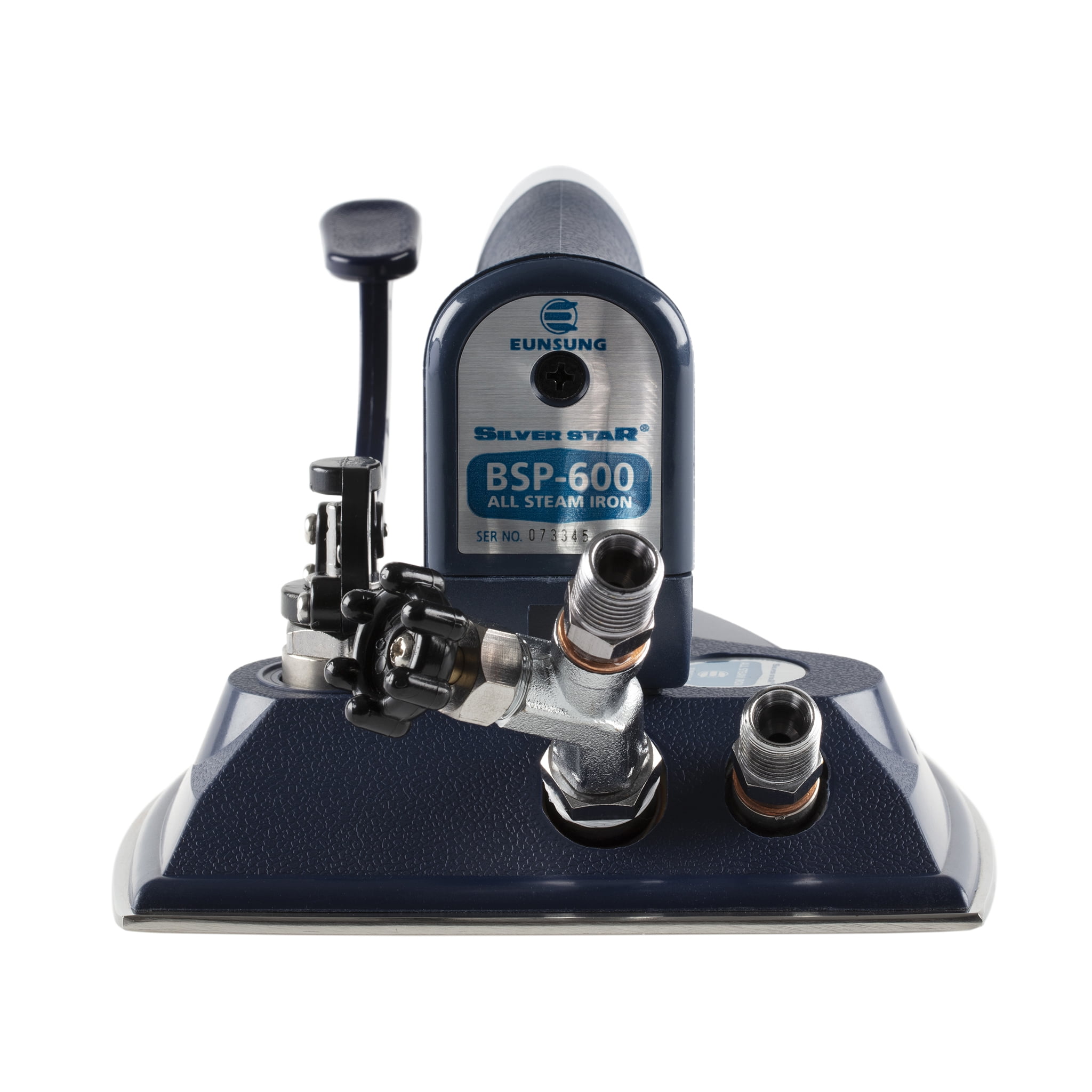 Silver Star BSP-600 All-Steam Industrial Pressing Iron – Wide Base 8.1" x 5.8", Brass Steam Valve, Steam Volume Control, For External Boiler Systems (Iron Only)