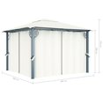 thumbnail image 4 of vidaXL Gazebo avec Rideau 300x300 cm Aluminium Crème, 4 of 5