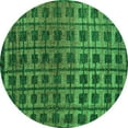 thumbnail image 1 of Ahgly Company Indoor Round Oriental Green Modern Area Rugs, 4' Round, 1 of 4
