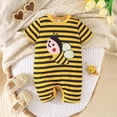 thumbnail image 2 of Gubotare Baby Rompers Newborn Baby Girl Clothes Infant Romper Summer Outfit for Girls Sleeve Romper Jumpsuit 0 3 6 9 12 18 24 Months (Yellow,3-6 Months), 2 of 8