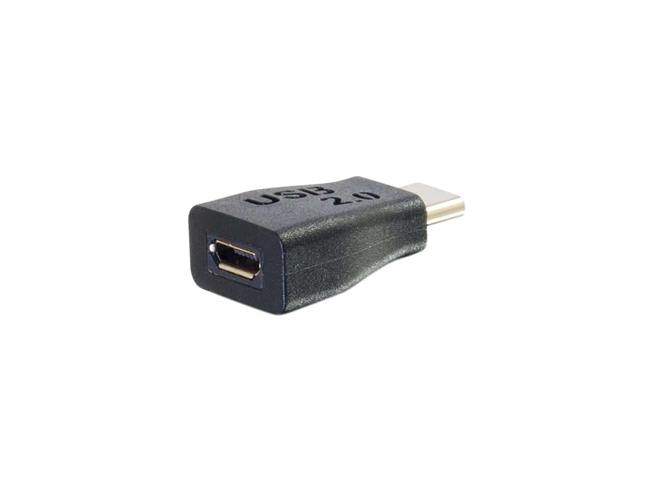 C2G USB 2.0 USB Type C to USB Micro B Adapter M/F - USB C to Phone Black