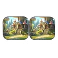 thumbnail image 7 of Bingfone Cute Mushroom Town A Windshield Sun Shade 2-Piece Foldable Car Front Window Sunshade for Most Sedans SUV Truck - Large, 7 of 7