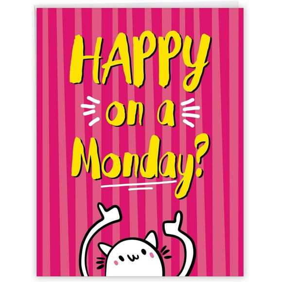 NobleWorks Happy Monday - Retirement from Us Card with Envelope (Letterhead 8.5 x 11 Inch) - Post-Work Week J3219RTG-US
