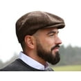 thumbnail image 2 of Hanna Hats Irish Newsboy Cap Donegal Tweed 8 Piece 100% Wool Hat for Men Made in Ireland | Brown Fleck Salt & Pepper, 2 of 6