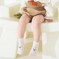 thumbnail image 5 of Huowey Girls Socks Soft Breathable Cartoon Print Striped Slipper Socks Grips Anti Skid Comfortable First Walking Ankle Socks Comfy Anti- Crew Socks,White,0-1 Years, 5 of 7