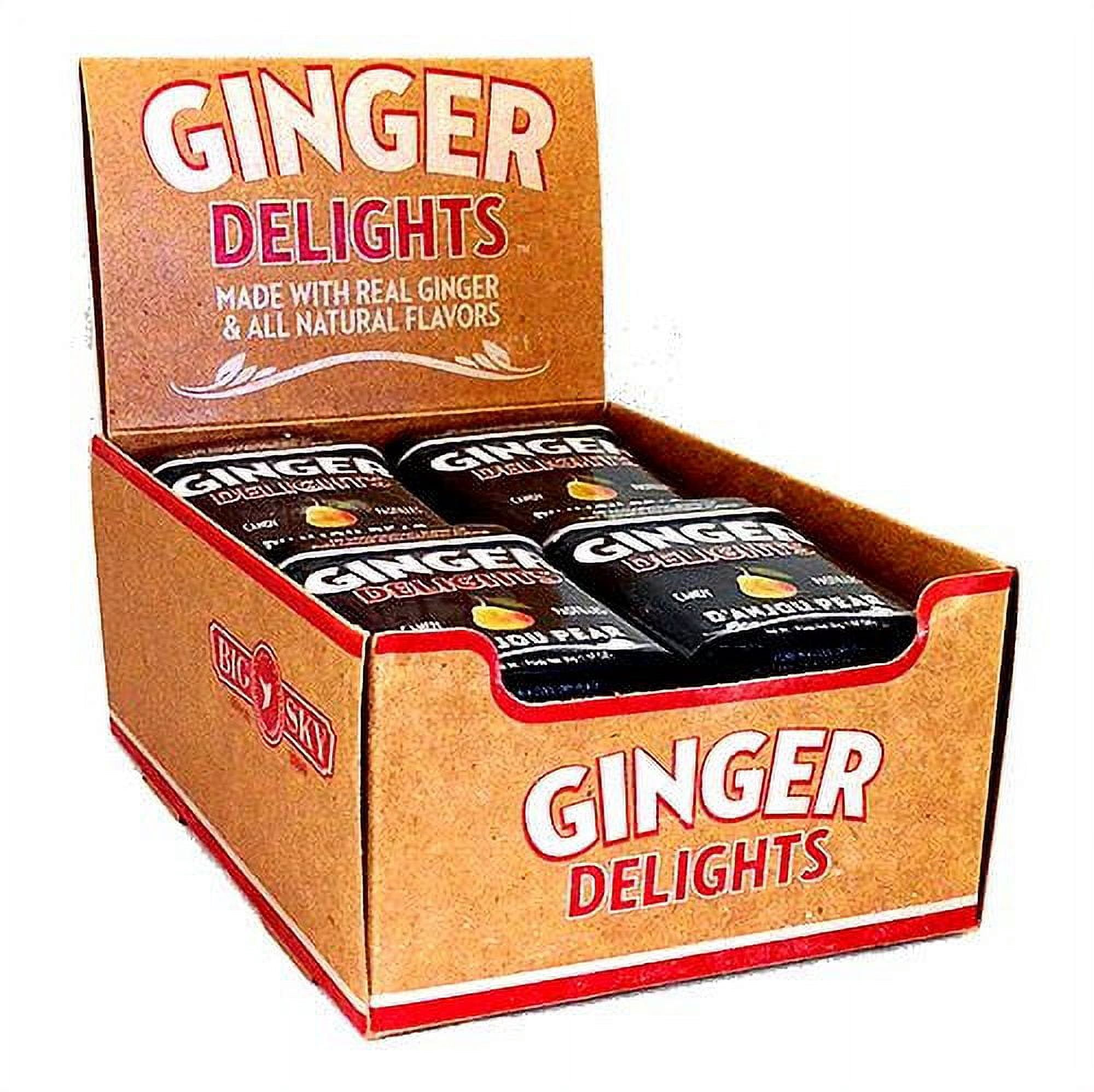 Big Sky Ginger Delights Hard Candy, D'Anjou Pear, 1.07 Ounce Tin - 12 Count Display Box