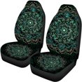 thumbnail image 6 of Qpednta Green Mandala Flower Automotive Seat Cover 4Pcs, Car with Front Drive Seat Cover and Rear Split Bench Cover, Auto Interior Decoration Fits most Cars, SUVs, and Trucks, 6 of 7