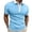 Blue, variant on Mens Polo Shirts Summer Casual Short Sleeved Solid Color Three Button Shoulder Men'S Clothing